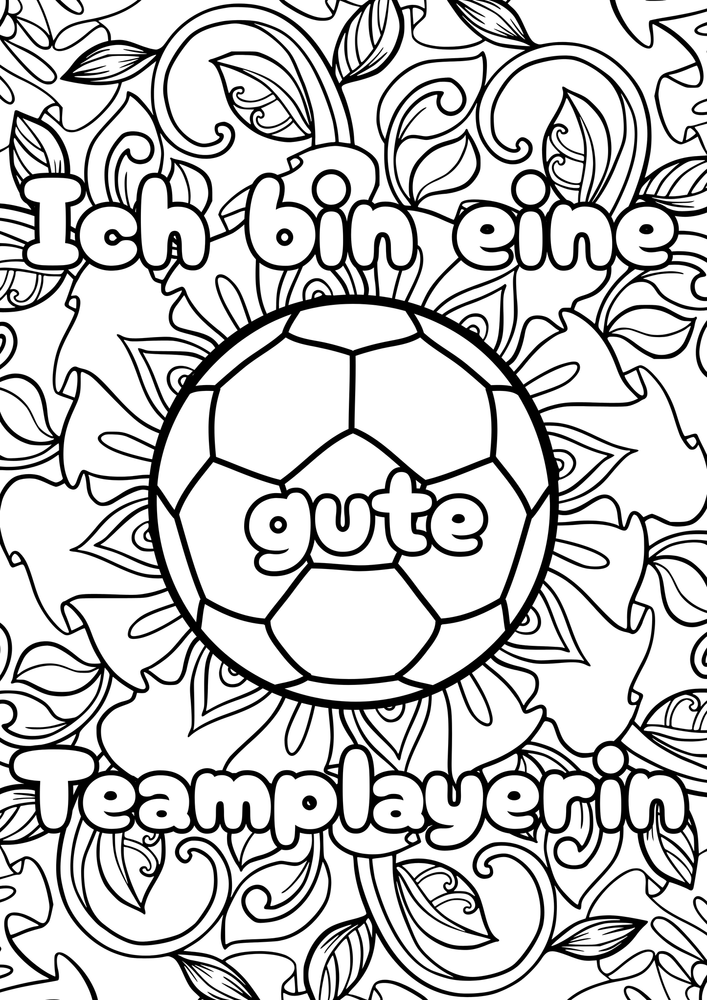 Ausmalbild: Ich bin ein(e) gute(r) Teamplayer:in